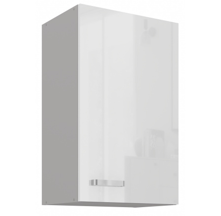 Horní skřínka BIANCA - 45 G-72 1F, Šedá / Bílý lesk Horní skřínka BIANCA - 45 G-72 1F, Šedá / Bílý lesk