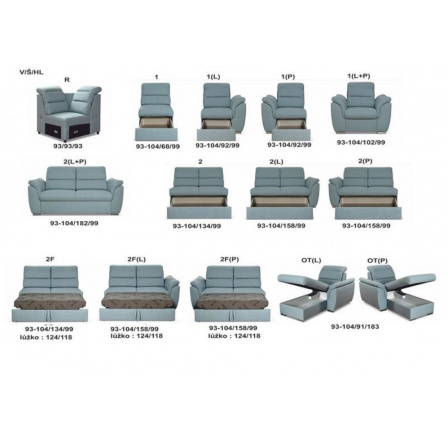 Sedací souprava MEDIOLAN 1 2F R 1