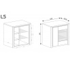 Vitrína LIVINIO L5 Ribbeck / Bílá lesk