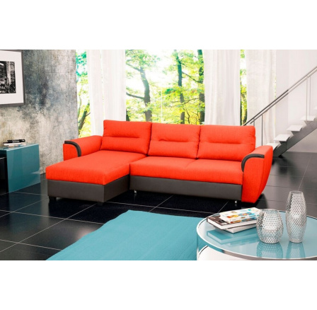 Rohová sedací souprava Tommy L oranžová/hnědá Rohová sedací souprava Tommy L oranžová/hnědá