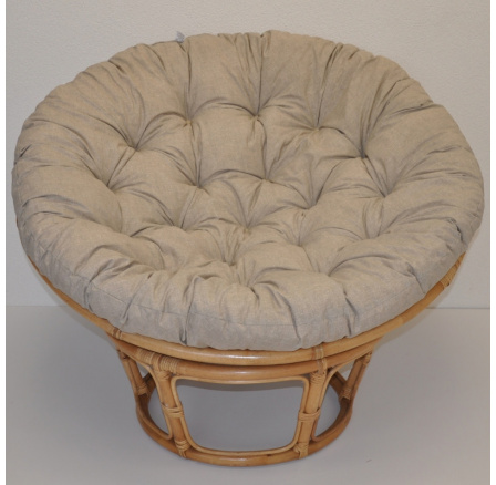 Ratanový papasan 100 cm medový polstr tmavě béžový melír Ratanový papasan 100 cm medový polstr tmavě béžový melír
