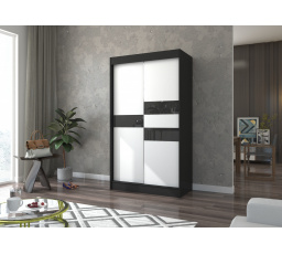 Posuvná skříň s lacobelem BATIA 120 Černá+Bílá