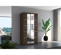 Posuvná skříň se zrcadlem KSAWER 100 Choco+Choco