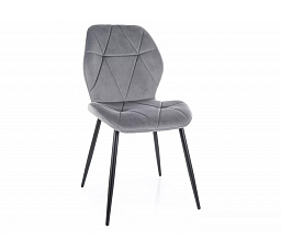 Jídelní židle RICK VELVET, Šedý Bluvel 14/Černá