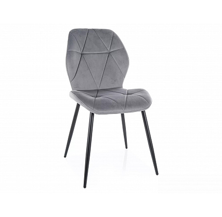 Jídelní židle RICK VELVET, Šedý Bluvel 14/Černá