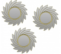 Sada 3 zrcadel Rowley zlatá