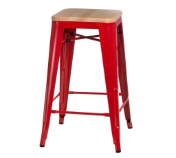 Barová židle Paris Wood 75 cm červená borovice přírodní