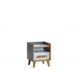 Systém "WERSO" W11 (Noční stolek S) - Barva: bílý brilantní/riviera