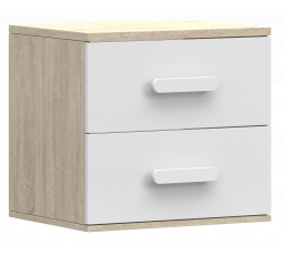 Noční stolek SMYK III - 22, Dub Sonoma/Bílá/Bílá