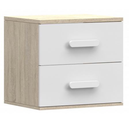 Noční stolek SMYK III - 22, Dub Sonoma/Bílá/Bílá