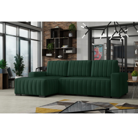 Rohová sedací souprava Hakim L - manila35/tmavě zelená