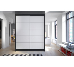 Šatní skříň CAMILA IV 150, Černá/Bílá