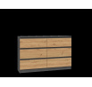 Komoda MALVÍNA M6 120, Dub antracit/Dub artisan