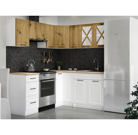 Rohová kuchyňská linka Astra artisan/bílá MAT