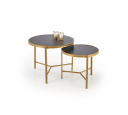 Konferenční stolek FATIMA, efekt černého mramoru / zlato