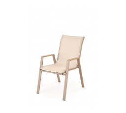HOVER zahradní židle, béžová / cappuccino (1p=1ks)