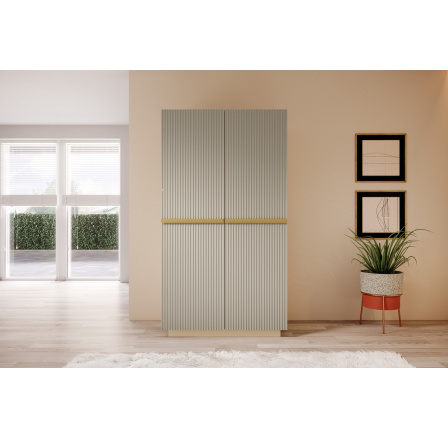 Skříň Nicole 100 cm - kašmír / zlaté úchyty Skříň Nicole 100 cm - kašmír / zlaté úchyty