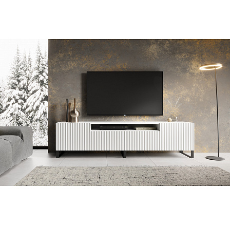 TV skříňka NOEMI Stojící Bílá+Bílá