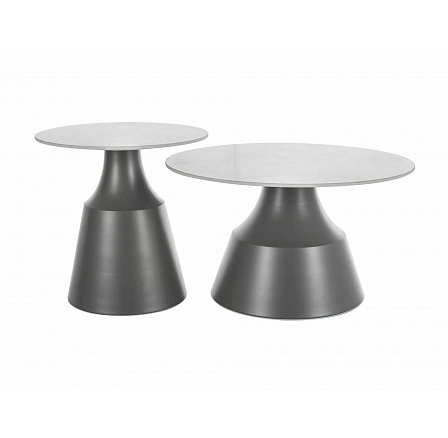 Sada konferenčních stolků ITAKA, Bílý lesk/Šedý mat Sada konferenčních stolků ITAKA, Bílý lesk/Šedý mat