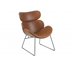 Křeslo Cazar Vintage hnědé PU černá základna