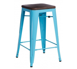 Barová židle Paris Wood 75 cm modrá borovice ořech