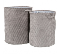 Koš prádelní - látkový, polyester, šedý, cena za sadu 2 ks