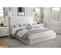 Postel ROMA - 180x200, Kovová na plynových zvedácích, Bílá eko kůže