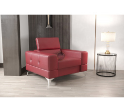 Křeslo v kůži  TOSCANIA přírodní kůže - červená kůže