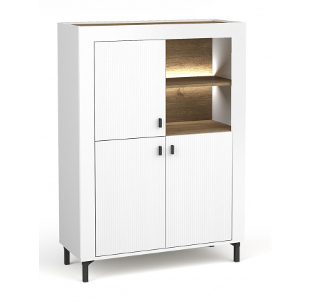 Komoda MOSSA MO5, Dub Whisky/Bílá Mat