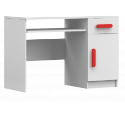 Psací stůl SMYK I - 08, Bílá Mat/Červená