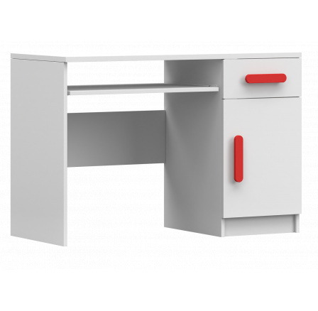 Psací stůl SMYK I - 08, Bílá Mat/Červená