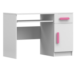 Psací stůl SMYK I - 08, Bílá Mat/Růžová