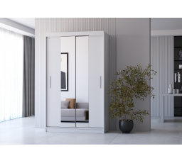 Šatní skříň se zrcadlem NOEMI 01, Bílá