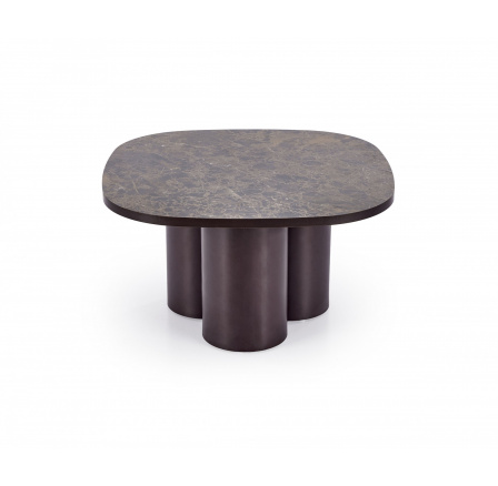 CORDINA konferenční stolek, hnědý mramor / hnědý