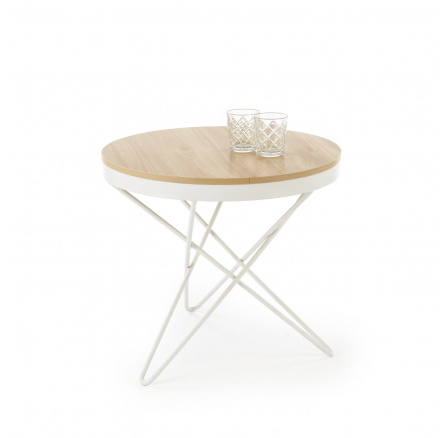 Konferenční stůl LEILA, přírodní / bílá