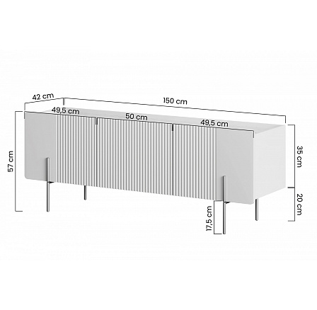 MALMI RTV 150 2D1SZ - kašmír / zlaté nohy