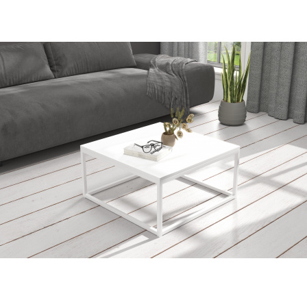 Konferenční stolek BELTEN 65x65 Bílý+Bílý