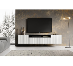 Závěsná TV skříňka NOEMI Bílá+Černá