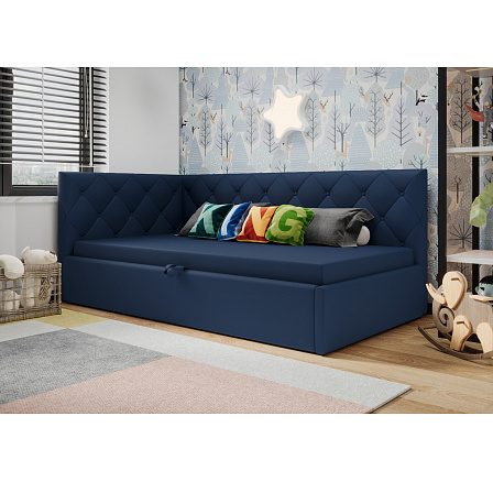POSTEL ELZA PŘÍRODNÍ KŮŽE - Levá strana, 90x180 POSTEL ELZA PŘÍRODNÍ KŮŽE - Levá strana, 90x180