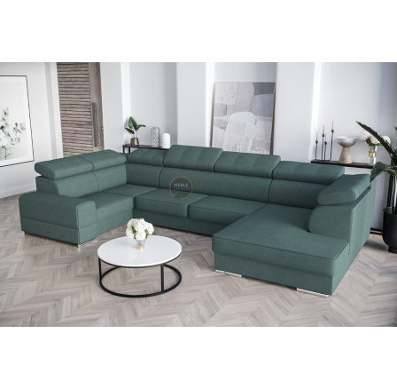 Rohová sedací souprava ROYAL MAX I 210x375x185 - mořská zelená , levá