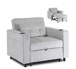 Rozkládací křeslo SOLOR Šedý Manšestr