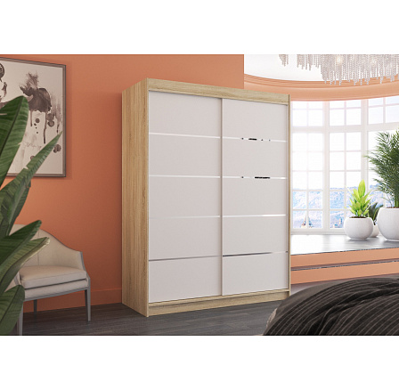 Posuvná skříň LUFT 150 Sonoma+Bílá Posuvná skříň LUFT 150 Sonoma+Bílá