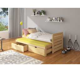 Dvojlůžko s matracemi TOMI 200x90 Borovice Přírodní