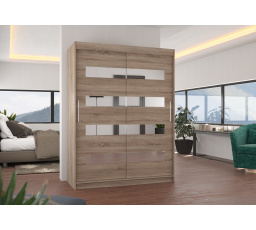 Posuvná skříň se zrcadlem BALTIC 150 Truffle+Truffle