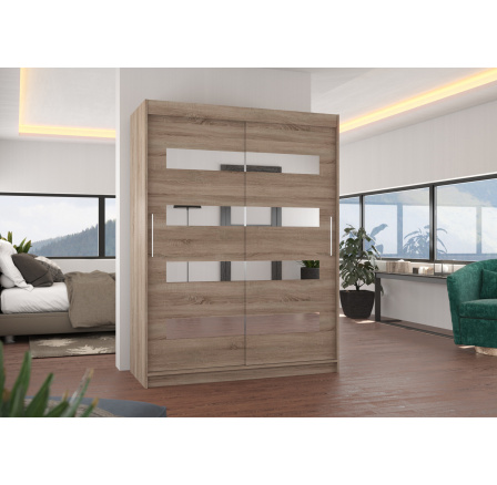 Posuvná skříň se zrcadlem BALTIC 150 Truffle+Truffle