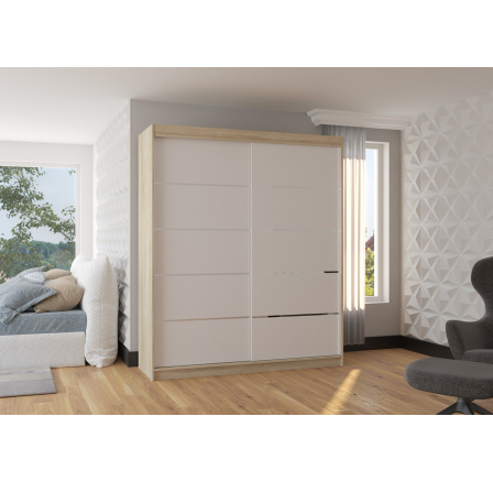 Posuvná skříň SPECTRA 180 Sonoma+Bílá