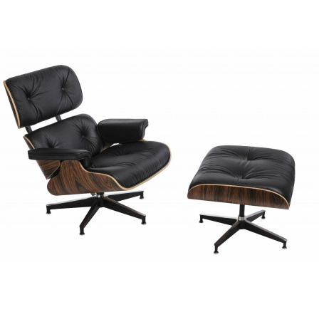 Křeslo Vip s podnožkou černé/rosewood/standardní základna