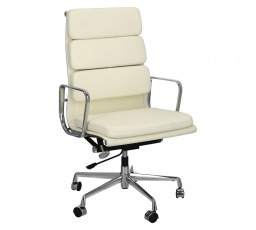 Kancelářská židle CH2191T bílá kůže chrom
