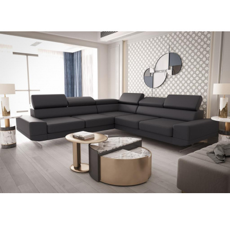 Rohová sedací souprava MILANO MAX 270x270 cm přírodní kůže - černá kůže