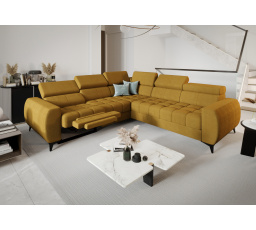 Rohová sedací souprava PORTO II , relax 255X258 cm - žlutá , levá